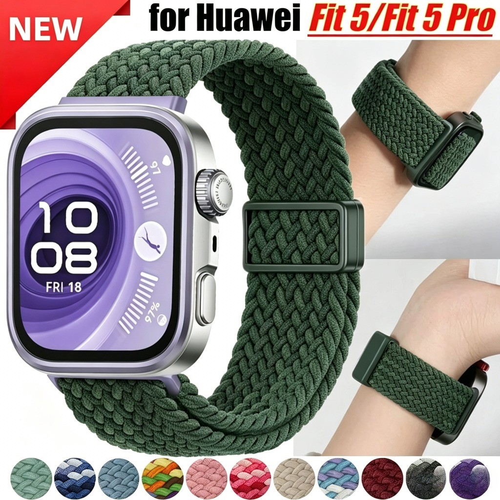 สายรัดกีฬาแบบถักไนลอนแม่เหล็กสําหรับ Huawei Fit5 Fit 5Pro Fit 4 Fit4Pro