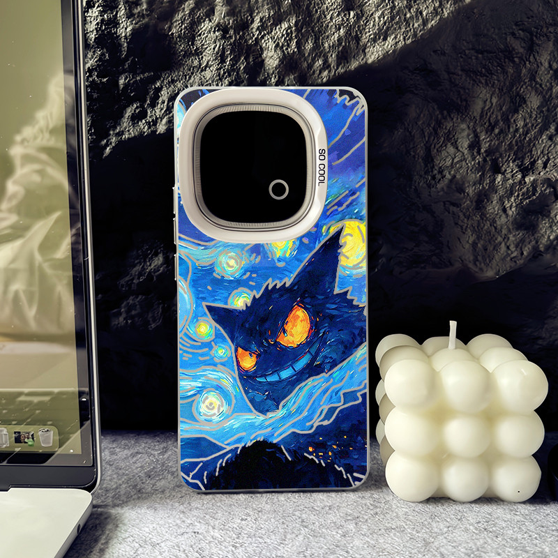 สําหรับ IQOO 15 Ultra/15R/13 /12/Z11 /Z10 Turbo+Starry Sky Pikachu Gengar Hard Back Soft Borderเคสโทรศัพท์/IQOO Neo 11/Neo 10 Z9 Turbo Z10X Neo 9 ProกันกระแทกIQOO