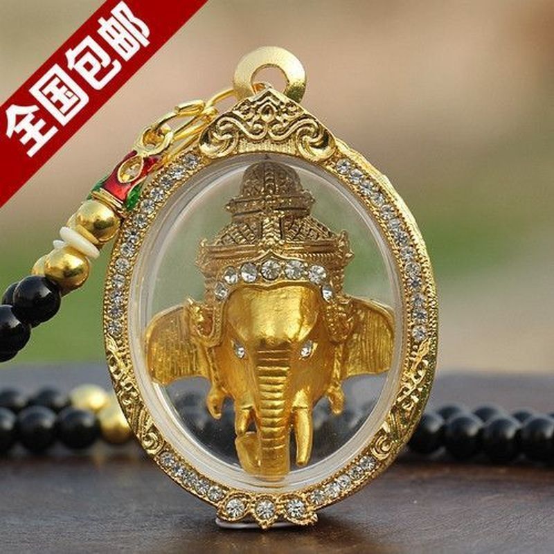 T Thailand Amulet Daigou Amulet Chain Necklace Shell Pendant Elephant 6.5
