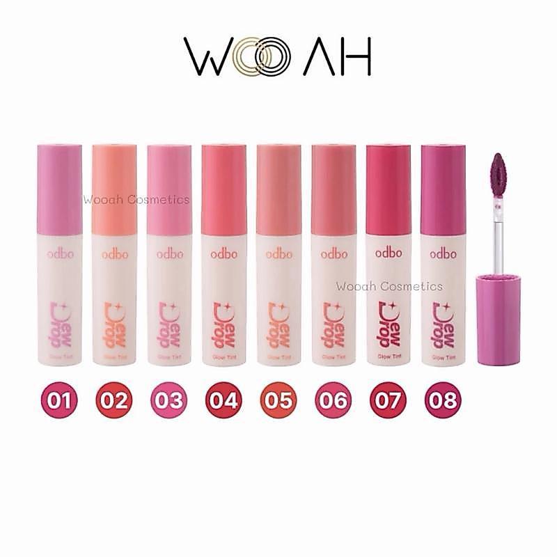 ลิปทินท์ ODBO DEW DROP GLOW TINT OD5027 ดิว ดรอป โกลว์ ทินต์ โอดีบีโอ เนื้อฉ่ำวาว ลิป ติดทน บางเบา