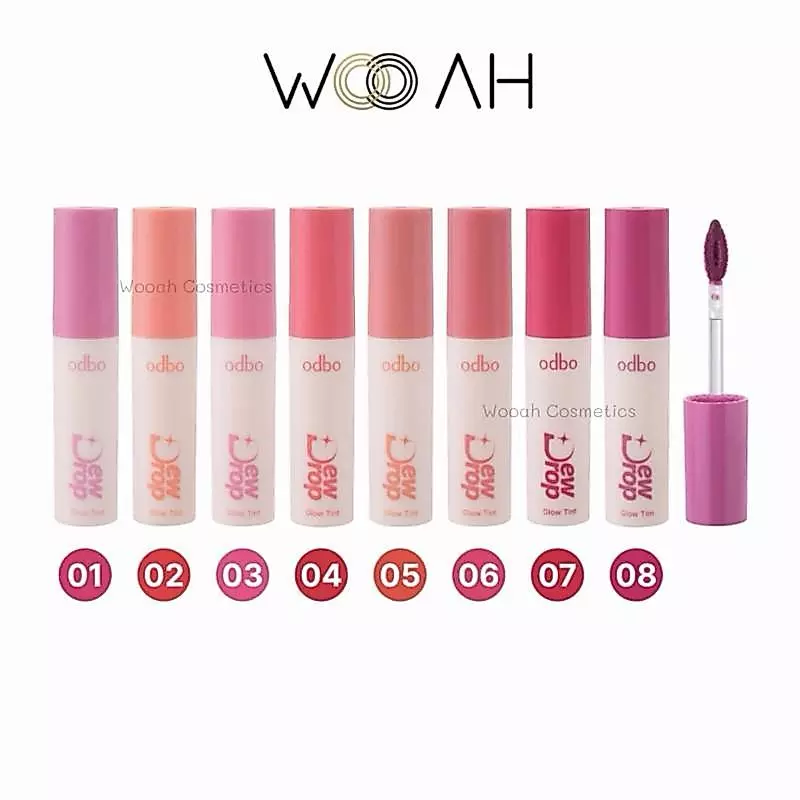 ลิปทินท์ ODBO DEW DROP GLOW TINT OD5027 ดิว ดรอป โกลว์ ทินต์ โอดีบีโอ เนื้อฉ่ำวาว ลิป ติดทน บางเบา