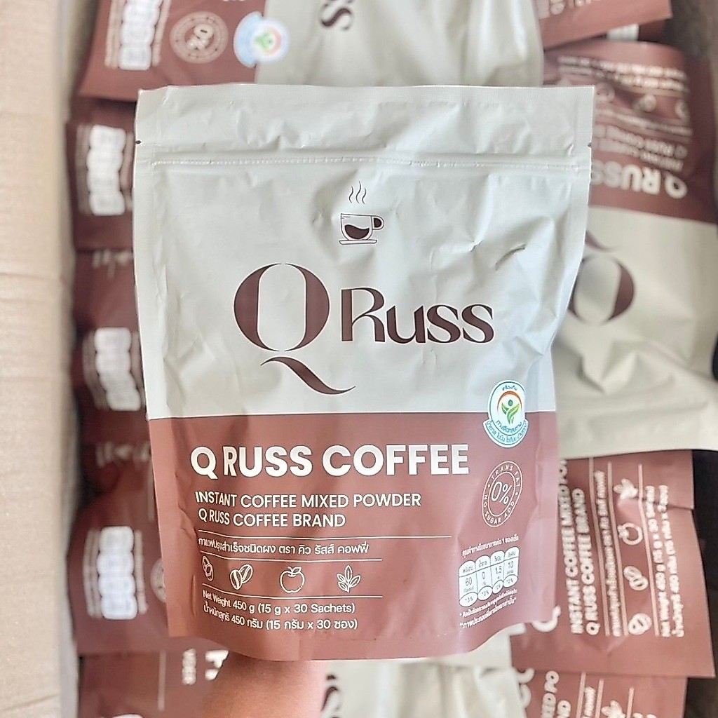 Q Russ Coffee คิวรัสส์คอฟฟี่ 1 ห่อมี30ซอง กาแฟคิวรัสส์