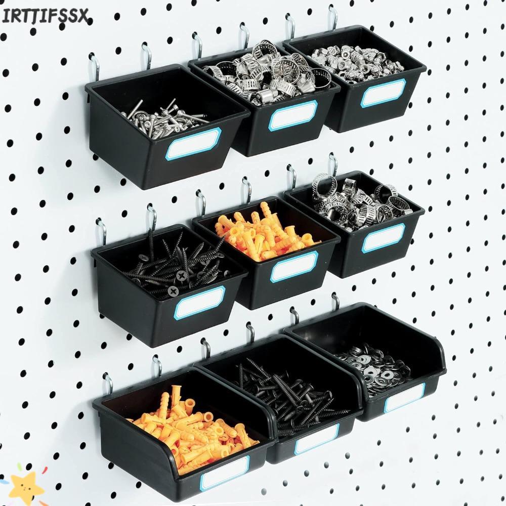 IRTJIFSSX Pegboard Bins, ตะขอ PP Pegboard, กล่อง Pegboard