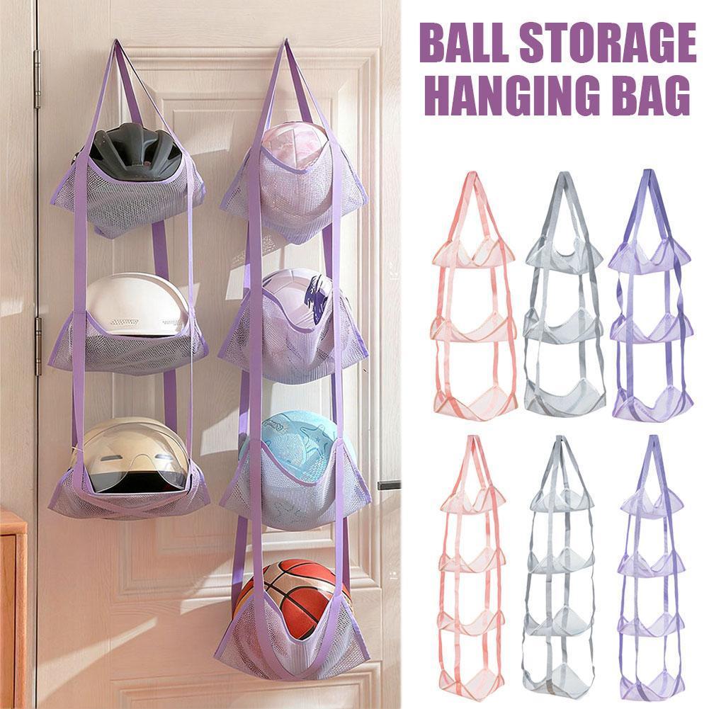 Ball Storage กระเป๋าแขวน Home Basketball Storage ตะกร้ากีฬา Rack Storage Rack Ball อุปกรณ์ Z7r9