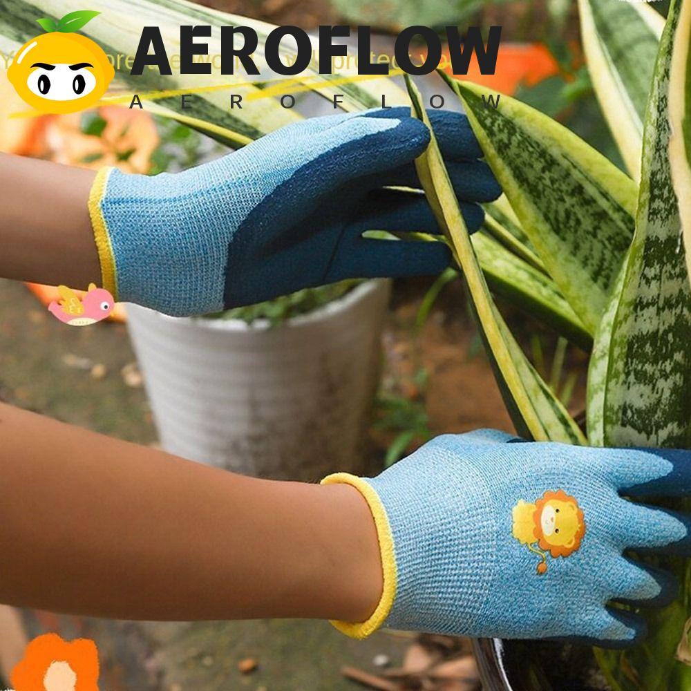 AEROFLOW ถุงมือป้องกันเด็ก, ถุงมือทําสวนสําหรับเด็กกันลื่นระบายอากาศ, ถุงมือสวนลายสัตว์กันน้ําที่ทนทานน่ารักปลูก