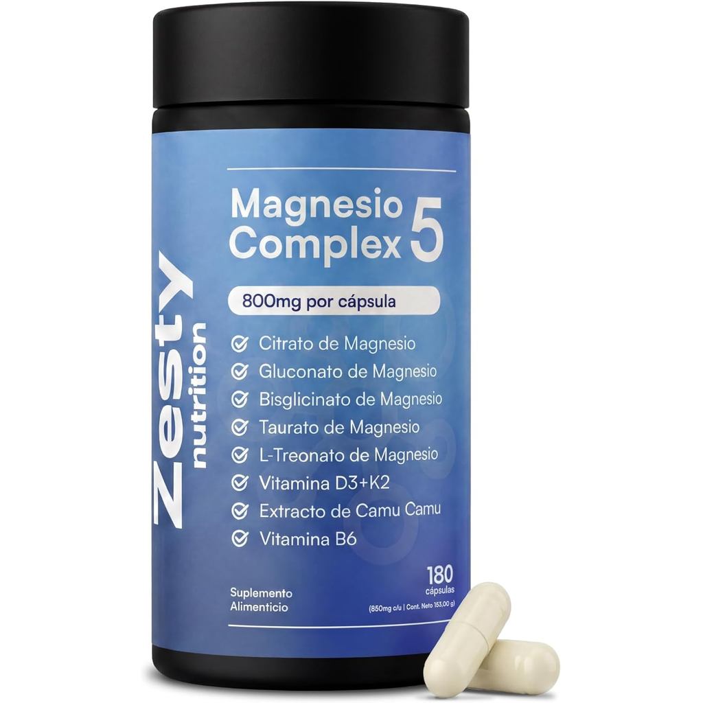 Zesty Nutrition Magnesium Complex 5-บรรจุแมกนีเซียม 5 ชนิด |   Magnesium Citrate, Diglicinate, Gluco