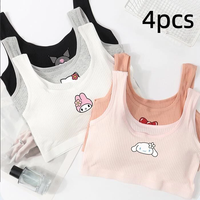（4pcs）ชุดชั้นในเด็กลายน่ารักใส่ได้ 8-12 ขวบ รอบอก 20-30 นิ้ว