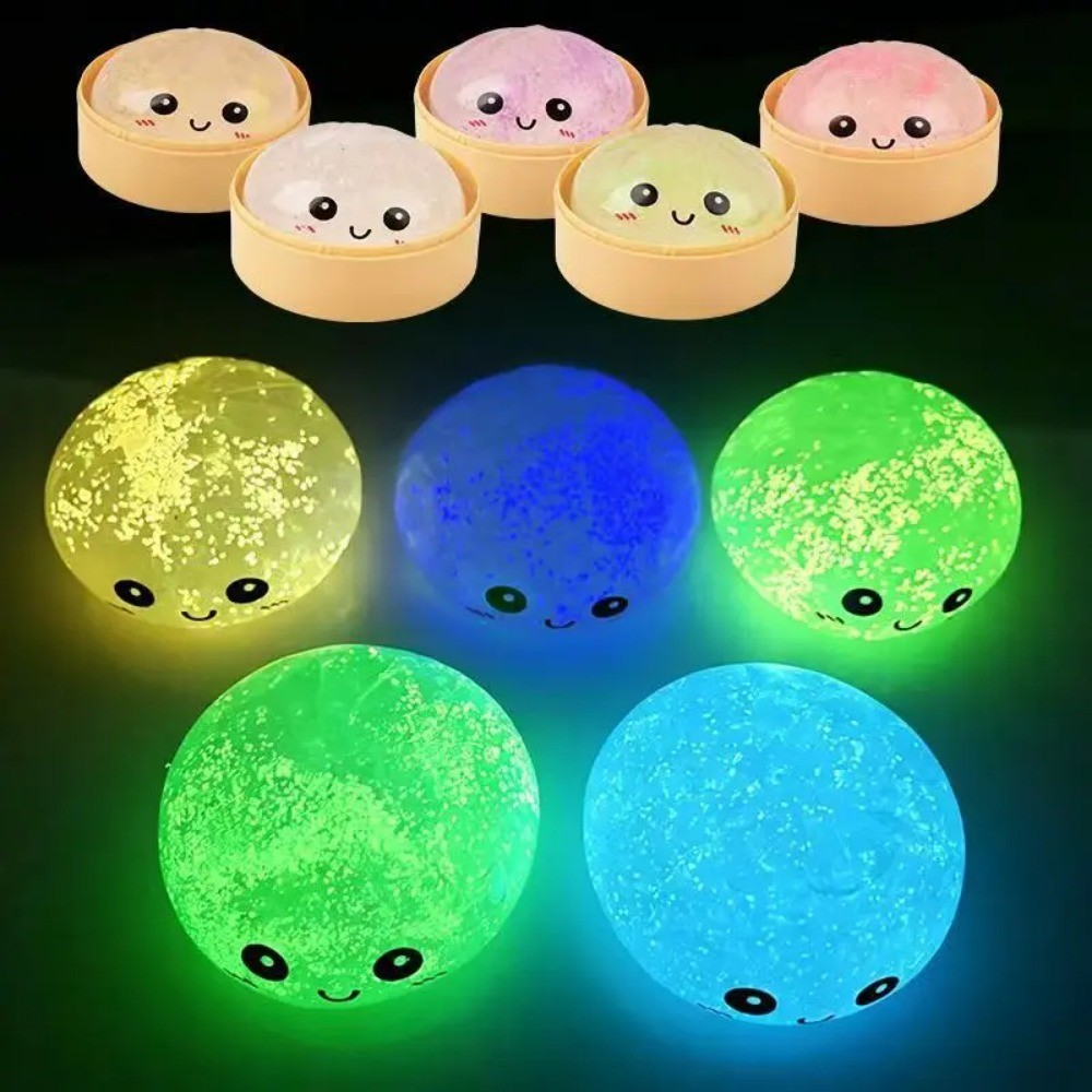 สีสัน Noctilucent Dumpling Sensory Squeeze ของเล่นและ Glitter Dumpling พร้อมกล่อง Bubble สําหรับความเครียดบรรเทาปาร์ตี้ฮาโลวีนของขวัญตลก