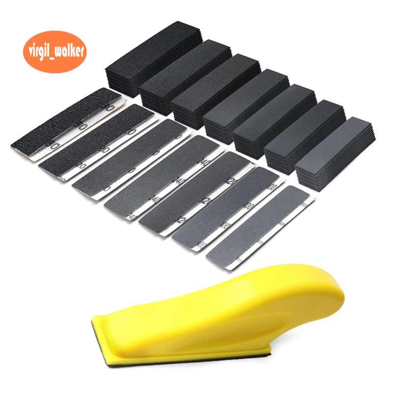 71 ชิ้น Mini Sander ชุด Mini รายละเอียดเครื่องมือขัดมือกระดาษทรายแห้งเปียกสําหรับ DIY Craft ไม้ขัดโล
