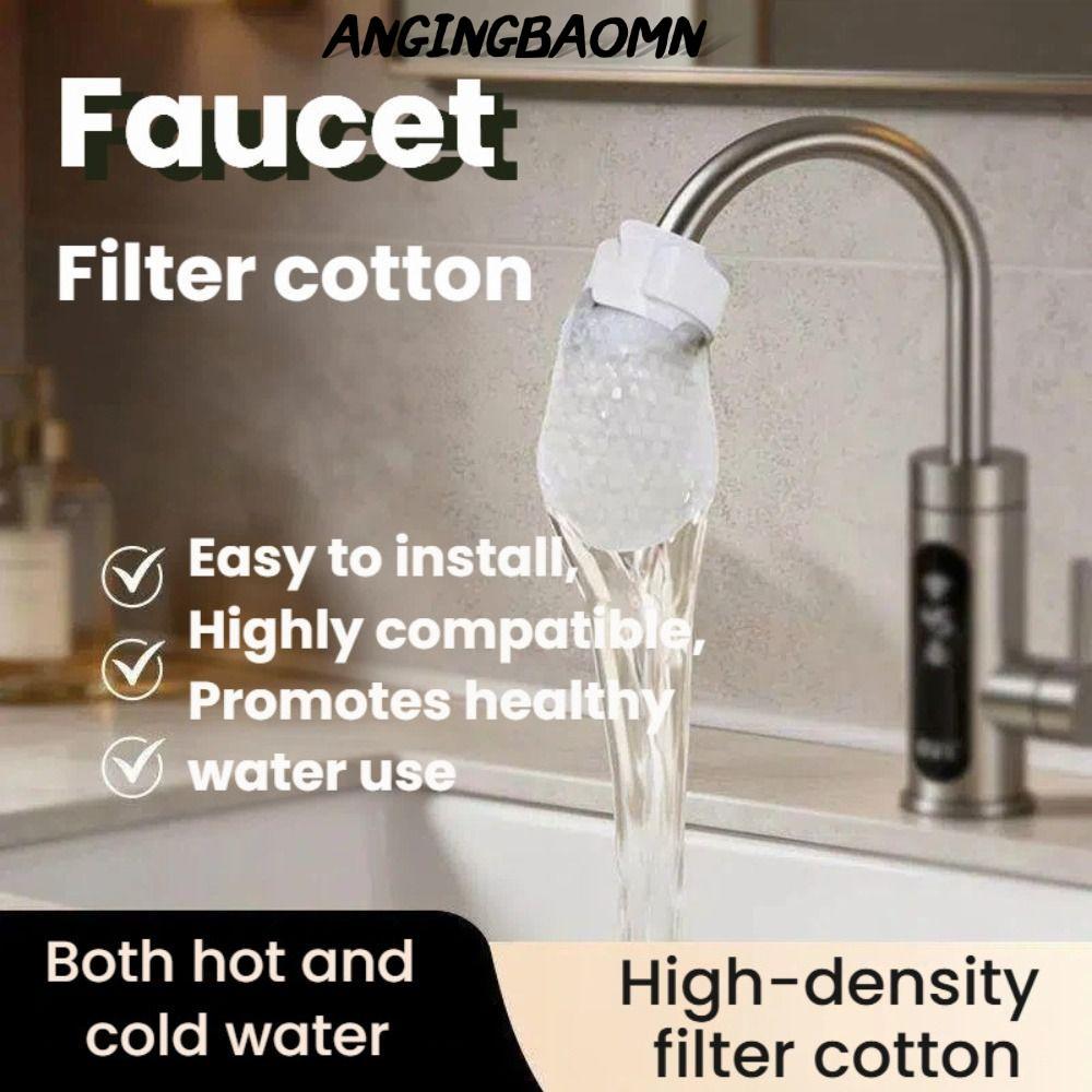 ANGINGBAOMN 10/20/50 ชิ้นก๊อกน้ํากรองผ้าฝ้าย, T-straps หนาก๊อกน้ํากรอง, Universal Anti-splash Tap Water FILTER กระเป๋า