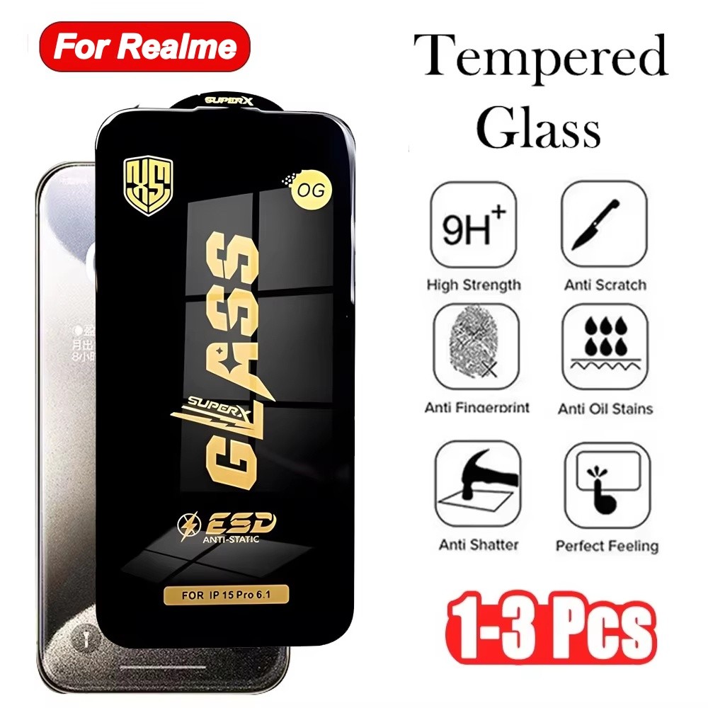 ฟิล์มกระจกนิรภัย OG ESD สำหรับหน้าจอ For Realme C11 C55 C17 C53 C51 Note 50 Reno 11F 11 10 Pro 8T 8Z