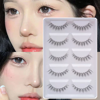 5 คู่ UV Shape ขนตาปลอมธรรมชาติ Wispy มังงะการ์ตูน Eye Reusable เกาหลีแต่งหน้า Lashes