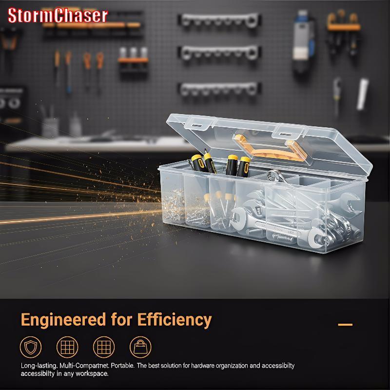 [Storm-t] Multipartment โปร่งใสเครื่องมือ Organizer กล่องเก็บฮาร์ดแวร์สําหรับซ่อมอิเล็กทรอนิกส์ DIY Home Office Workshop