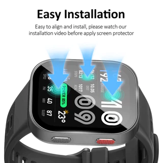 สําหรับ Amazfit Bip Max กระจกนิรภัยป้องกันหน้าจอติดตั้งง่าย Auto Alignment Kit Anti ลายนิ้วมือ HD Clear Film