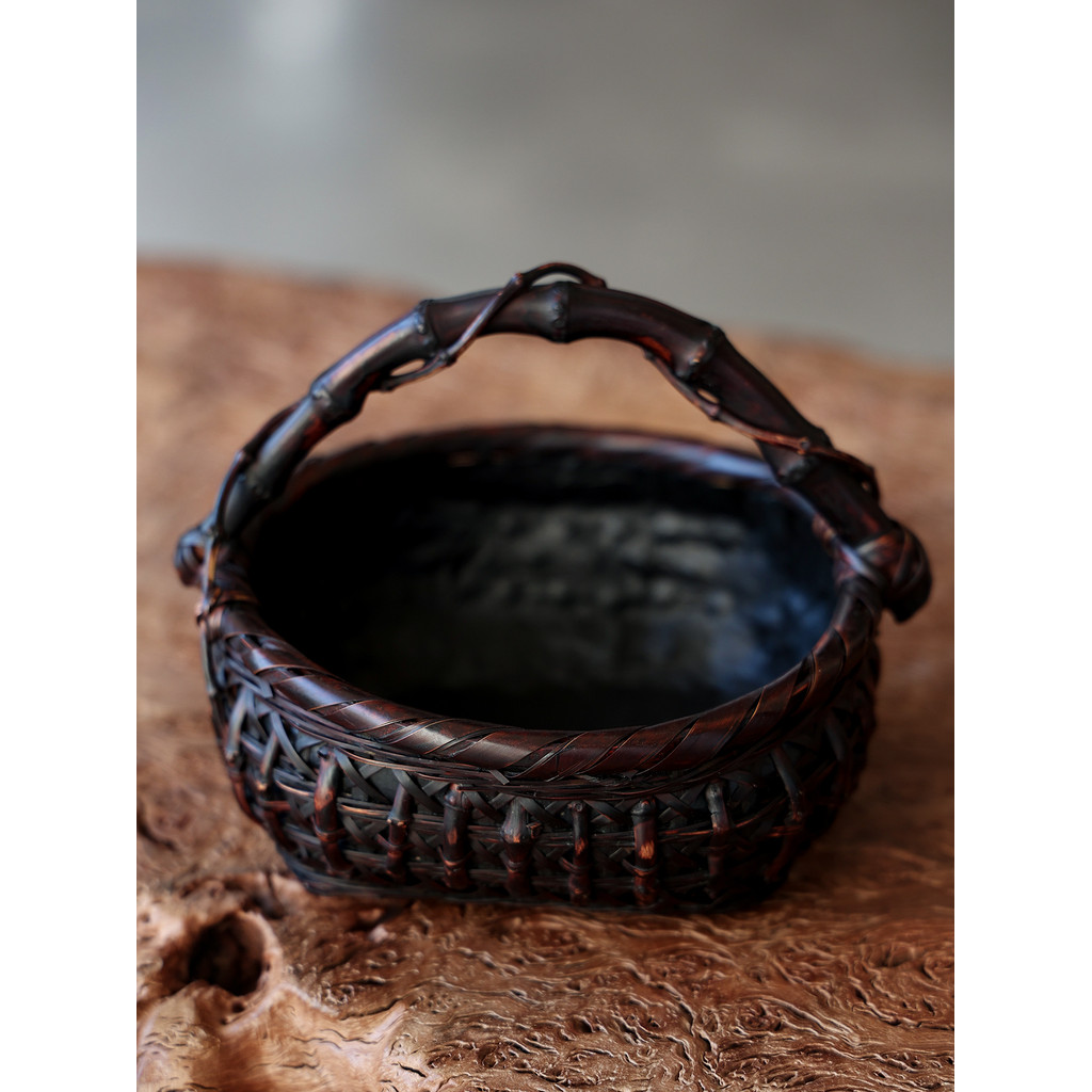 Handmade Bamboo Walnut Charcoal Bowl Charcoal Basket Charcoal Cage Bucket Ebony Olive ต้ม Bo