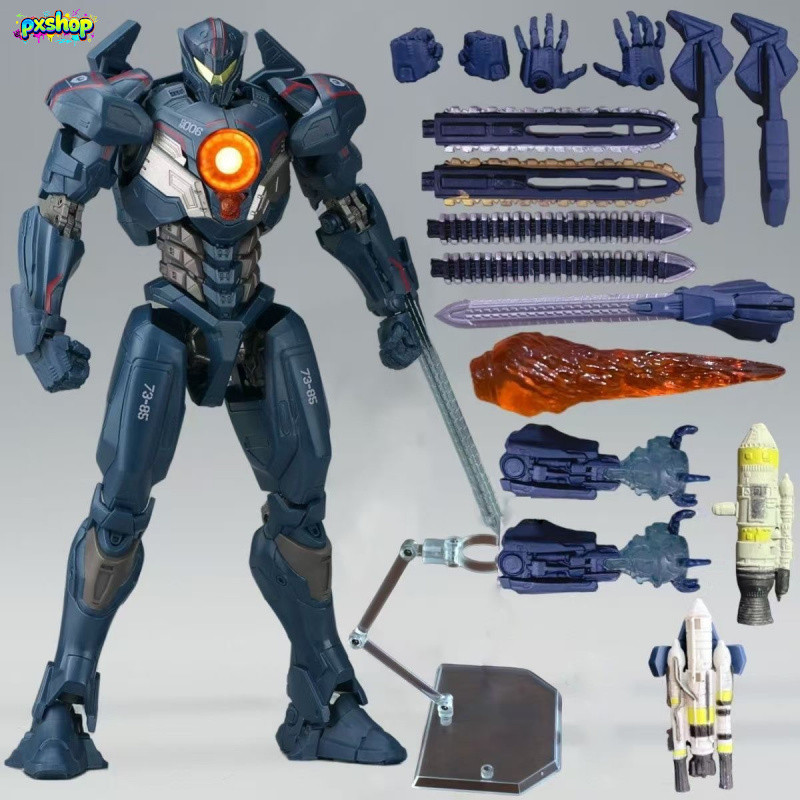 หุ่นแอคชั่น Gypsy Avenger Pacific Rim 2 17cm – มีไฟ LED อุปกรณ์ครบ ข้อต่อขยับได้ โมเดลเมคะ
