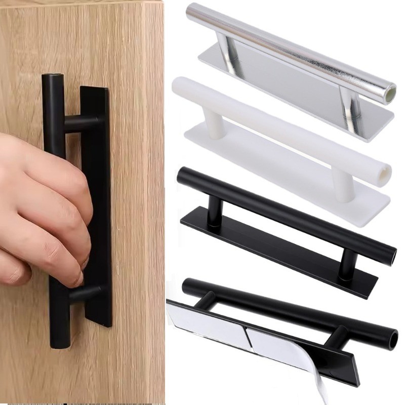 มือจับประตูกาวแบบไม่มีสว่าน 1/2/4 ชิ้น / ดึงตู้กระจกสากลสําหรับใช้ในบ้าน