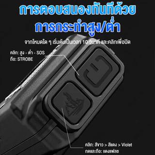 [พร้อมส่ง COD] ไฟฉาย LED/COB 1200LM กันน้ำ IPX5 แบต 1000mAh ชาร์จ Type-C มีไฟข้าง 8 โหมด (ขาว/แดง/UV)