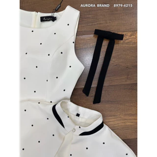 พร้อมส่ง XS-2XL⚡️AR 8979 ชุดเซตลายจุด เดรส+ผ้าคลุม+เข็มกลัดโบว์ สวยหรูสไตล์สาวเวียด2026 #งานตามหา