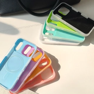 2 in 1 Magnetic Jelly Frosted อะคริลิคเคสโทรศัพท์สําหรับ iPhone 17 Pro Max 16 15 14 13 12 11 กันกระแทกป้องกันปลอก