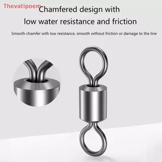 [Thevatipoem] 100 ชิ้นหมุนตกปลาสแตนเลส Rolling Barrel Swivels Fishing Line Connector Micro Swivel Fishing Lure แหวนแข็งหมุนร้อน