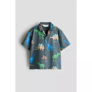H&M(เอชแอนด์เอ็ม) เสื้อเชิ้ตผ้าฝ้ายพิมพ์ลายสำหรับวันพักผ่อน เด็กชาย 1343247_1