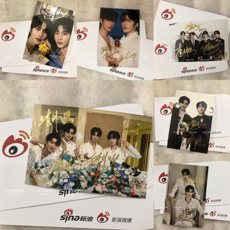 พัดลมกรุงเทพการประชุม Huang Xing Qiu Dingjie Jiang Heng Li Peien ลายเซ็นลายเซ็นแสง Star Autograph Ba