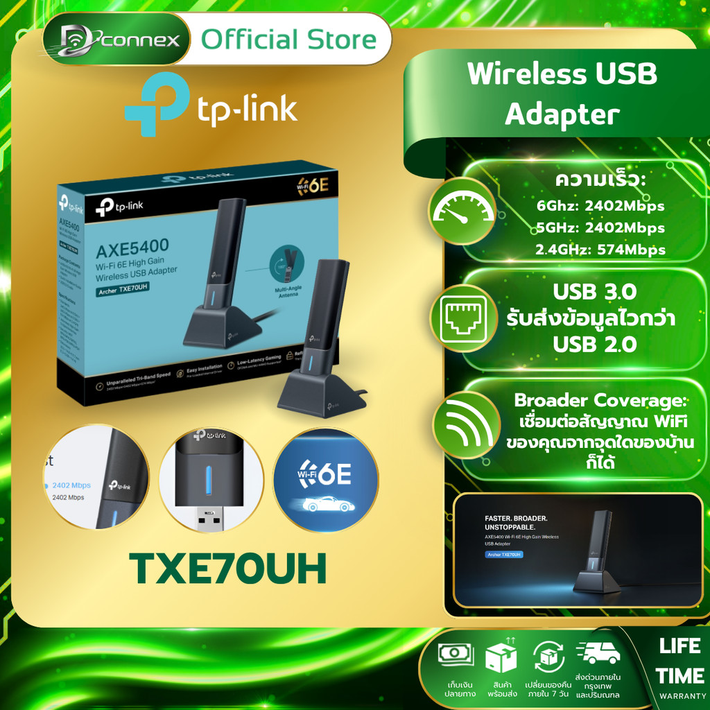 TP-LINK ARCHER TXE70UH AXE5400 Wi-Fi 6E High Gain Wireless USB Adapter