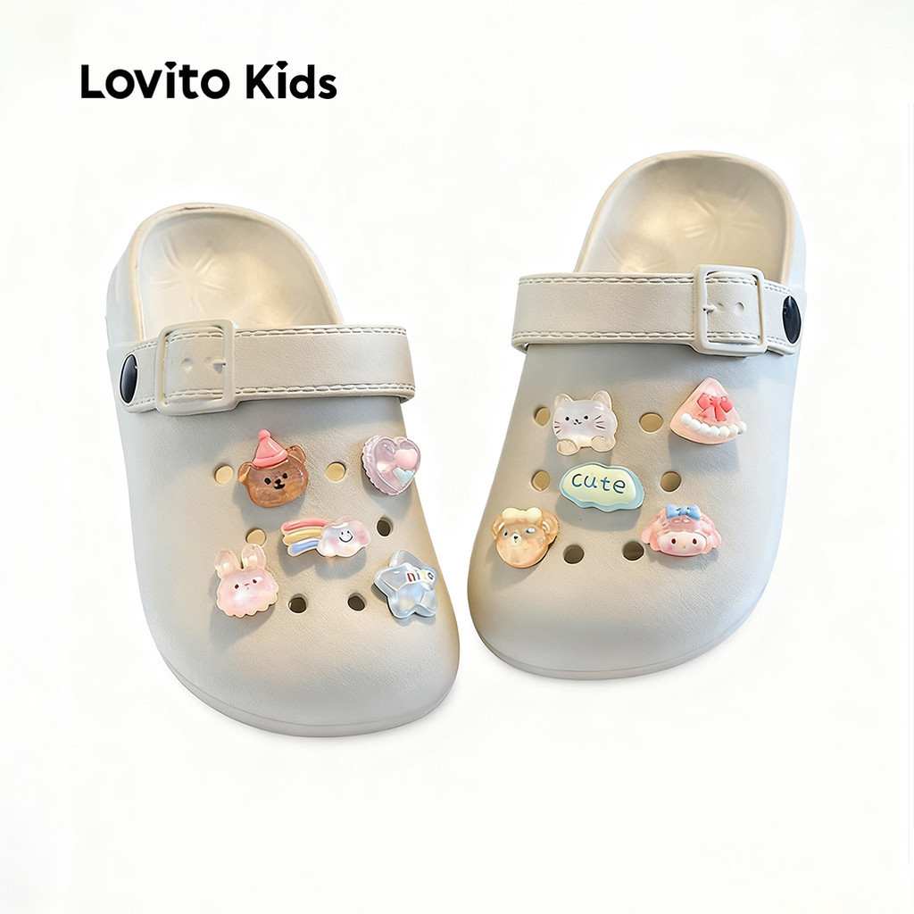Lovito Kids แคชชวล รองเท้าแฟลตแนวสบาย ๆ สไตล์มินิมัลสำหรับเด็กหญิง LFA100089