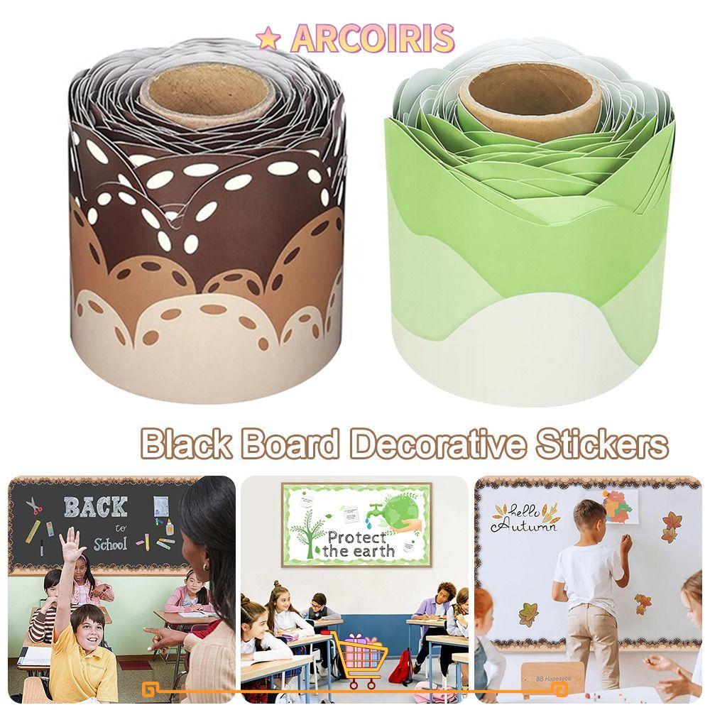 สติกเกอร์ตกแต่งชายแดน ARCOIRIS มีกาวในตัว DIY โปสเตอร์ชายแดนสติกเกอร์, 10 เมตร/ม้วนสติกเกอร์ตกแต่งสําหรับห้องเรียนสํานักงานกระดานดําตกแต่ง