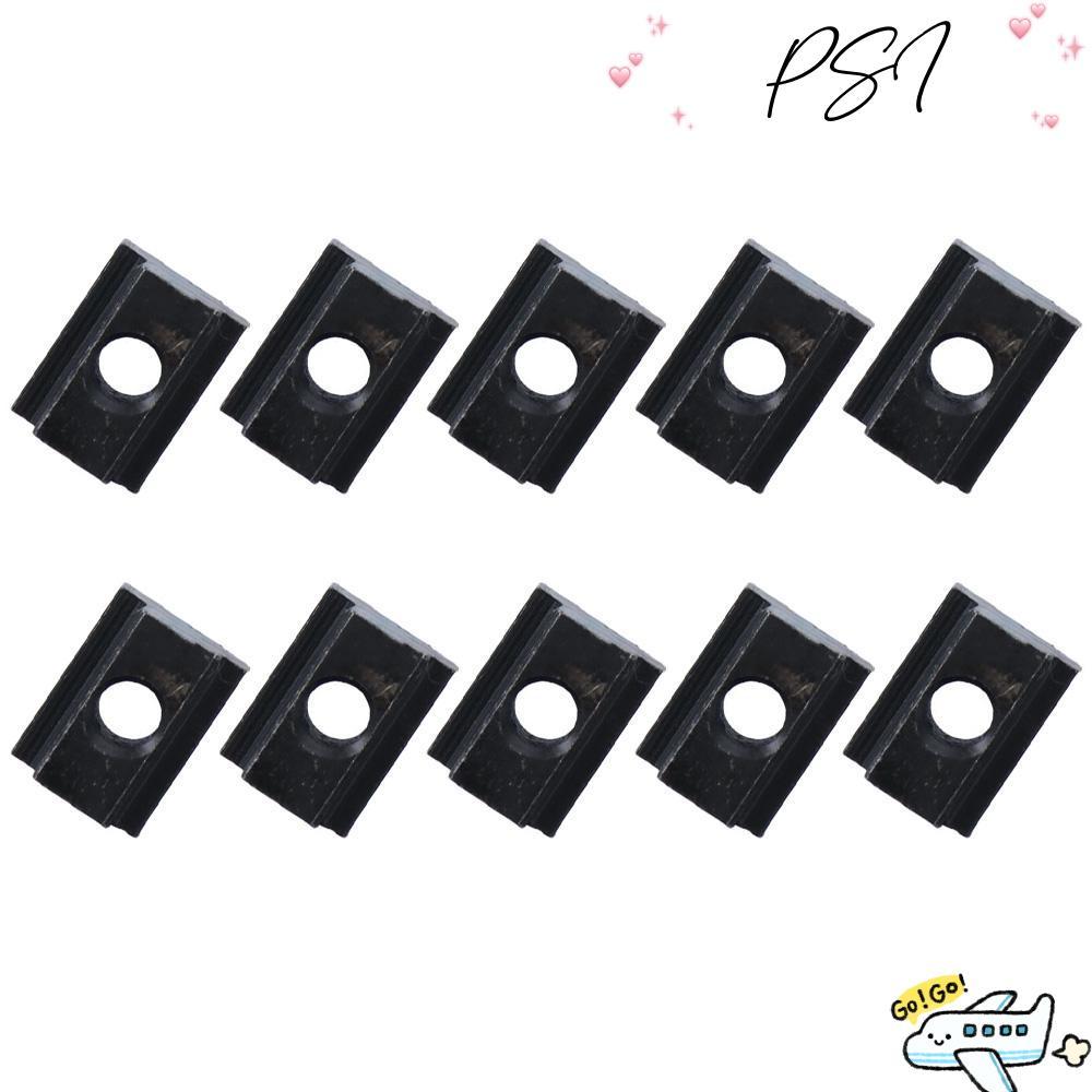 PSI 10 ชิ้นแตะผ่านสล็อตถั่ว, M6 M8 M10 M12 สีดําออกไซด์ T Slot Nuts, คุณภาพสูงเหล็กคาร์บอน T-Nuts