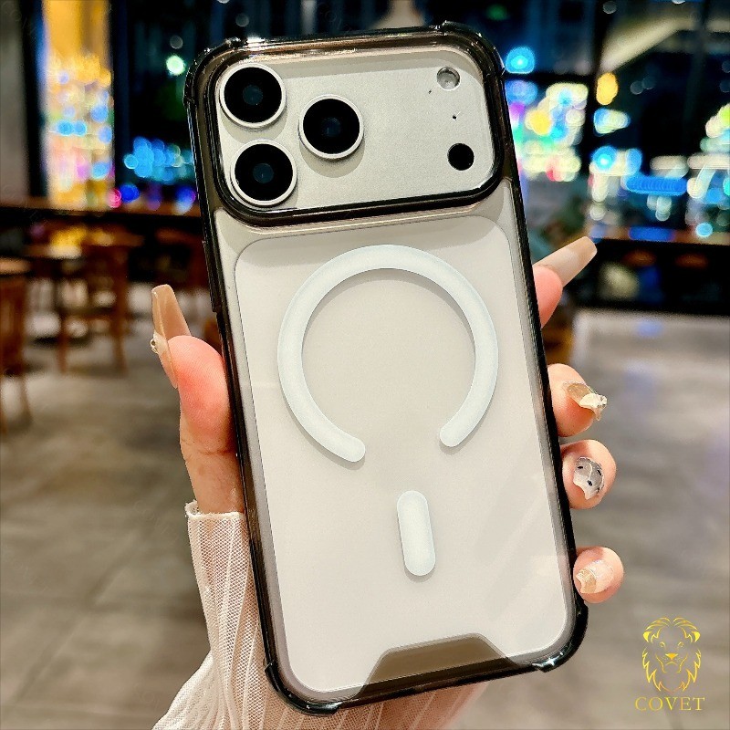 COVET เคสแม่เหล็กเข้ากันได้สําหรับ IPhone 17 16 15 14 13 12 11 Pro Max, พร้อมการออกแบบที่ชัดเจนคริสตัลบาง, ด้ามจับที่เพิ่มขึ้น, และตัวเลือกสีVibrant