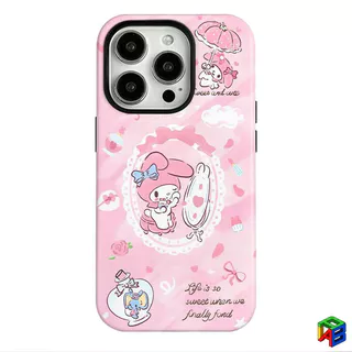 เคสสําหรับ Samsung A16/A17/A06/A07/A25/A26/A36/A37/A54/A55/A56/A57 น่ารักแต่งหน้ากระต่าย 2-in-1 สองชั้นเคสป้องกันการล่มสลาย