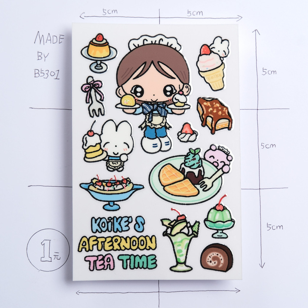 Fuzhou Card Slip-On Handbook Afternoon Tea ขนมหวาน Note Card Book Transfer Sticker