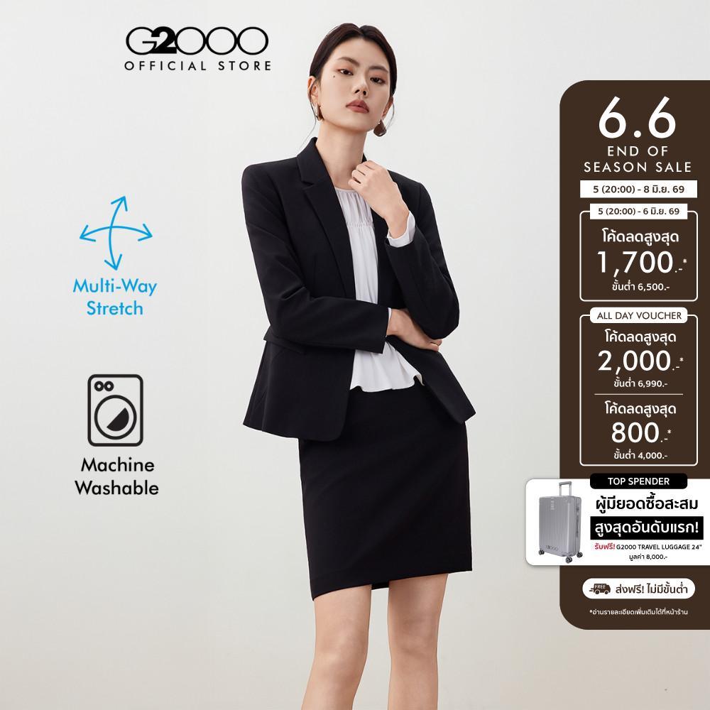 G2000 กระโปรงสูทสำหรับผู้หญิง ทรง Pencil Skirt Slim Fit รุ่น 5625181199 BLACK