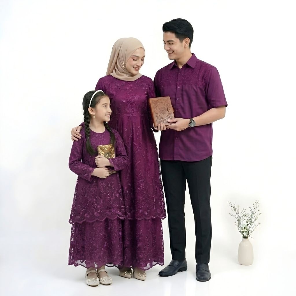 Veverane Family Gamis Serambit Dress Harmony แฟชั่นมุสลิมแม่พ่อและแม่ CL