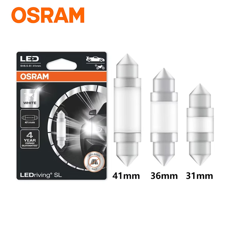 OSRAM LEDriving SL LED C5W 29 มม.36 มม.41 มม.T20 W21/5W T15 W16W 12V 6000K แสงสีขาวรถสัญญาณเลี้ยวหลอดไฟ