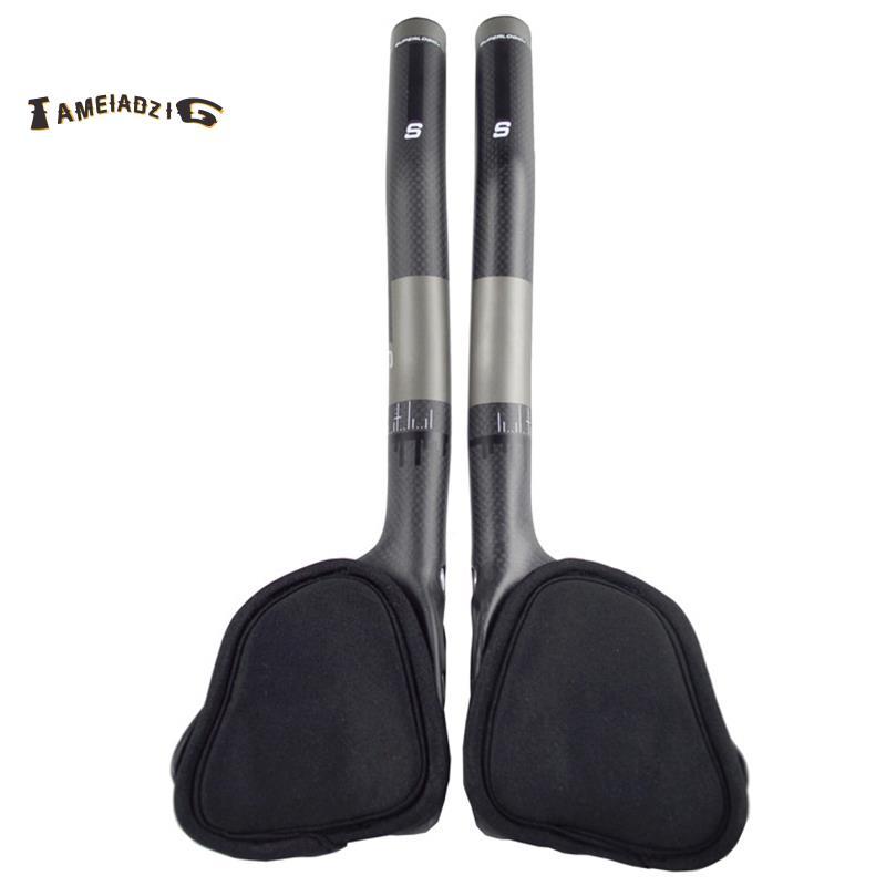 [คุณภาพ T]คาร์บอน 3K Rest Handlebar จักรยาน Carbon Tt จักรยานบาร์มือจับทดลองบาร์ TT Bar Triathlon Ha
