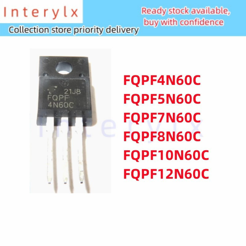 5PCS FQPF4N60C FQPF5N60C FQPF7N60C/8N60C/10N60C/12N60C TO-220F Field Effect ทรานซิสเตอร์