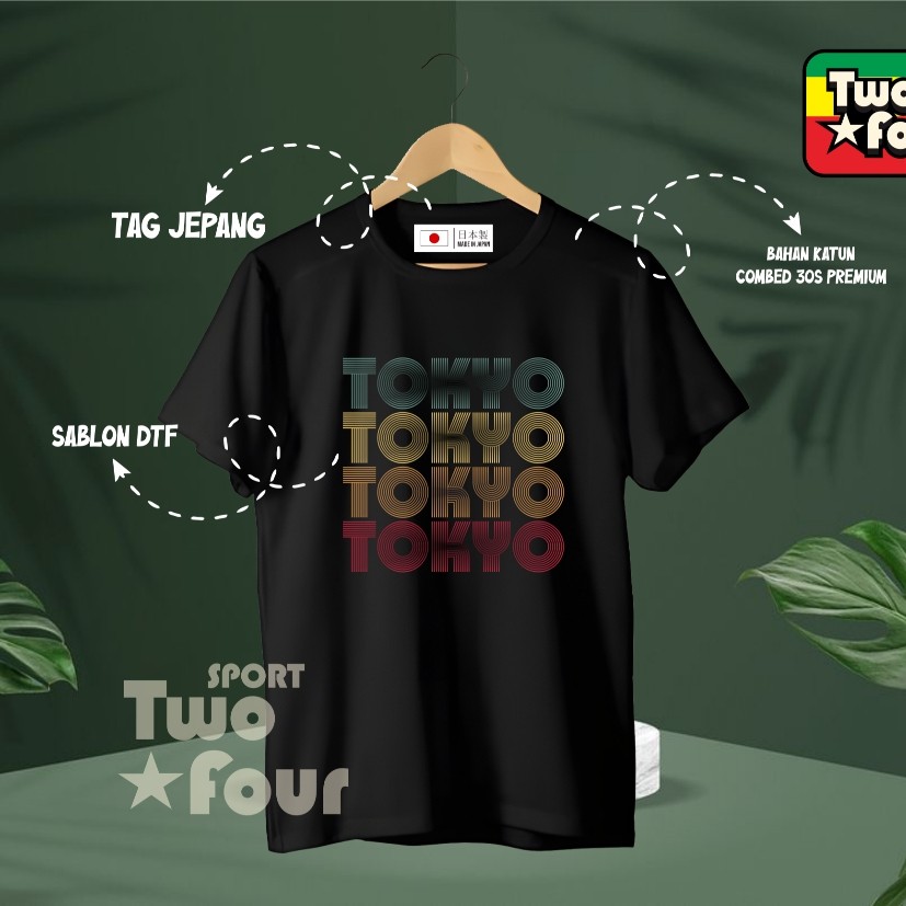 TOKYO JAPANESE SOUVENIR CLOTHES TOKYO JAPANESE FLAG T-SHIRTS PREMIUM COMBED 30S MATERIAL TYPE 1 ผู้ใ