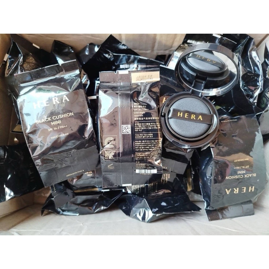ล้างสต๊อก exp08/2026 เบอร์ 21N1 มินิคุชชั่นรองพื้น HERA Black Cushion Foundation 5g. เหมาะสำหรับผิวขาวเหลือง