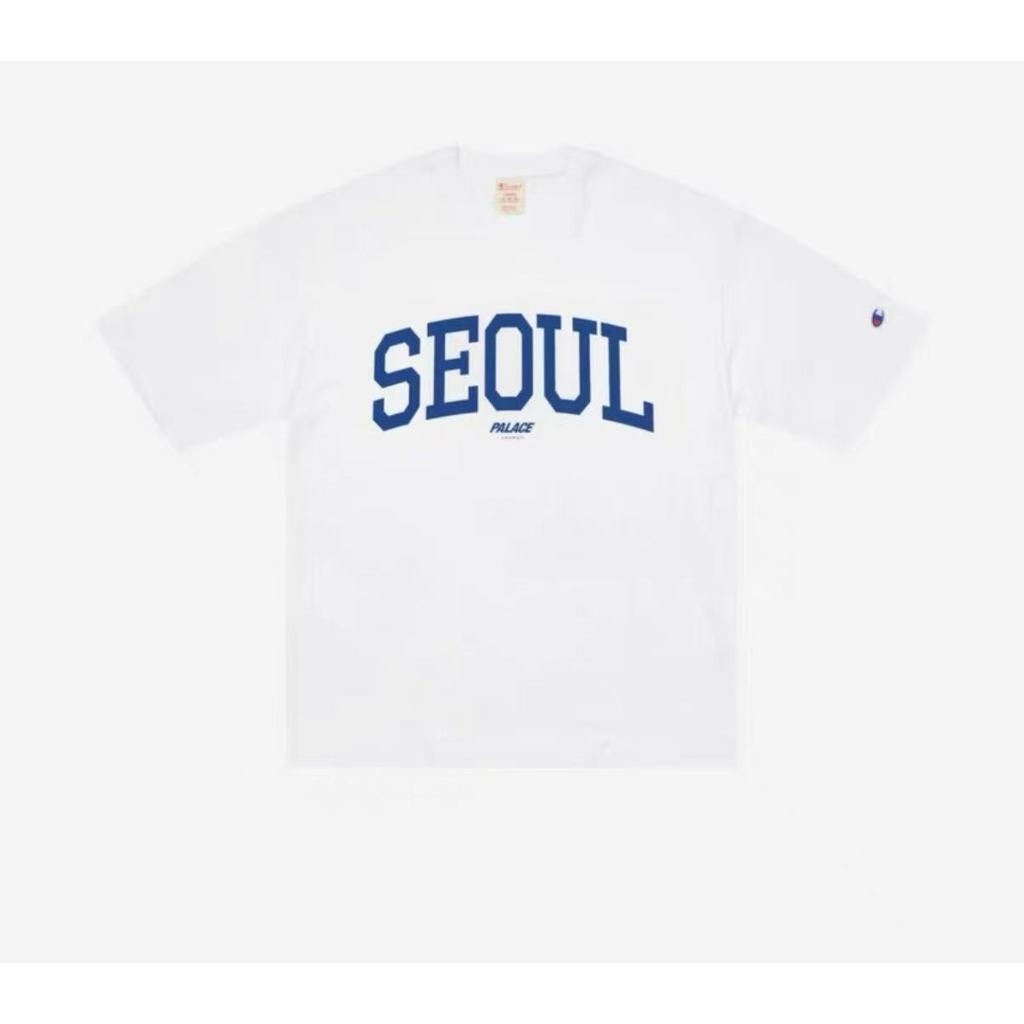 Palace x Champion Shop เสื้อยืด Seoul Villa 定联 เสื้อยืดแขนสั้นพิเศษ