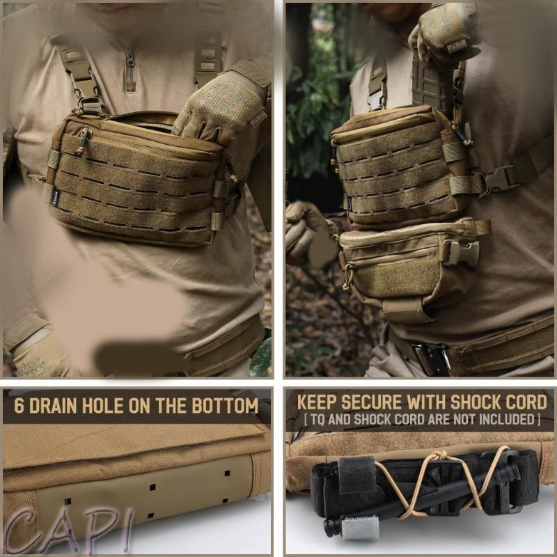 CAPI Tacticals Chest Rig Molles Chest Harness Holder Vest Front Chest Pouch Outdoor Bag Pack for Outdoor