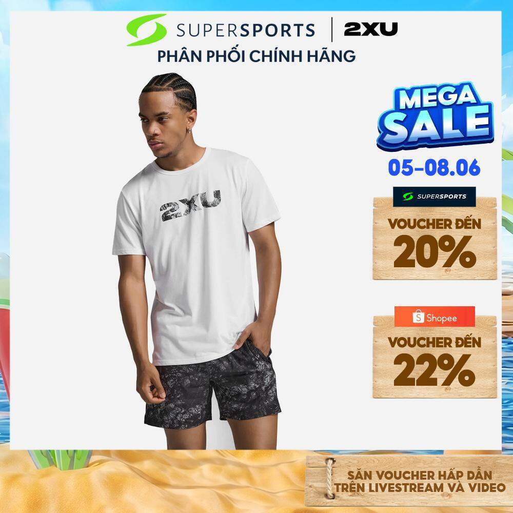 2Xu Contender เสื้อยืดผู้ชาย - สีขาว - MR6981a-WHT/MCB