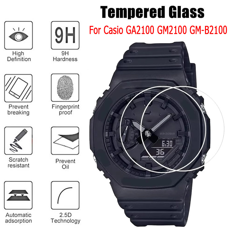 กระจกนิรภัยสําหรับ Casio GA2100 GM2100 GM-B2100 พรีเมี่ยมสมาร์ทวอท์ชป้องกันหน้าจอฟิล์ม
