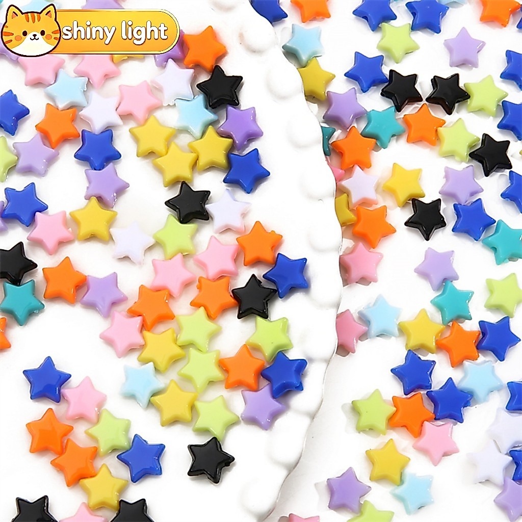 ลูกปัดอะคริลิครูปดาวห้าแฉก 10 มม. 50 ชิ้นต่อถุง อุปกรณ์ DIY ทำสร้อยคอ สร้อยข้อมือ เครื่องประดับ