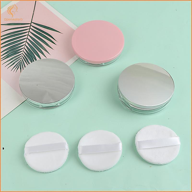 [KAN] 3g Ultra-thin Empty Loose Powder Box Pot Makeup Jar Sifter Container Puff Mirror FXH