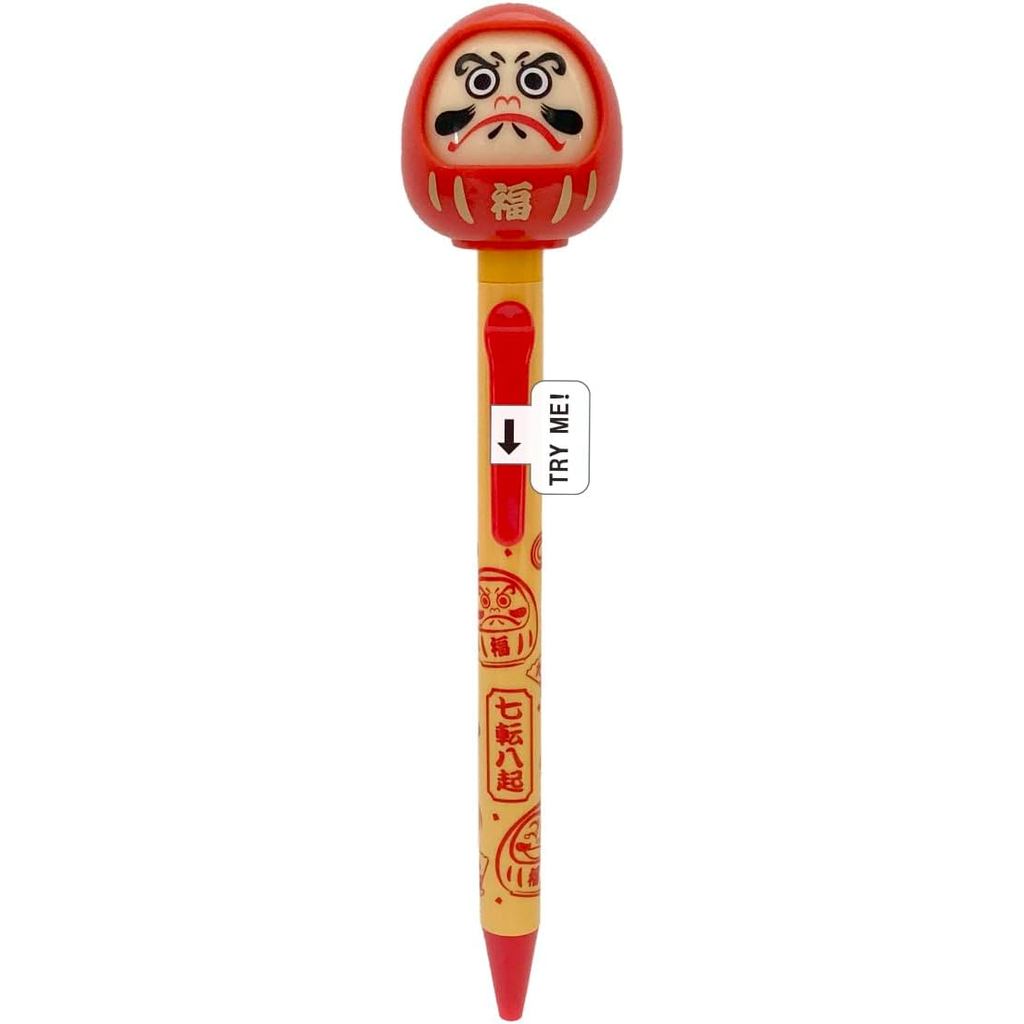 Funbox Daruma Action Pen Red - Unique Expression Changing Ballpoint Pen