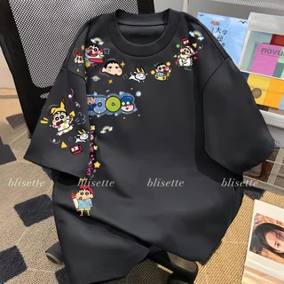 🚚【จัดส่งจากไทย】เสื้อยืดพิมพ์ลายเครยอนชินจัง แขนสั้น คอกลม ผ้าเนื้อนุ่ม สวมใส่สบาย