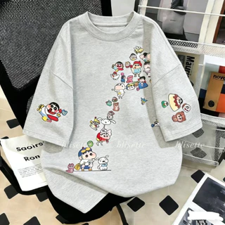 🚚【จัดส่งจากไทย】เสื้อยืดพิมพ์ลายเครยอนชินจัง แขนสั้น คอกลม ผ้าเนื้อนุ่ม สวมใส่สบาย